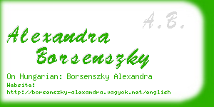 alexandra borsenszky business card